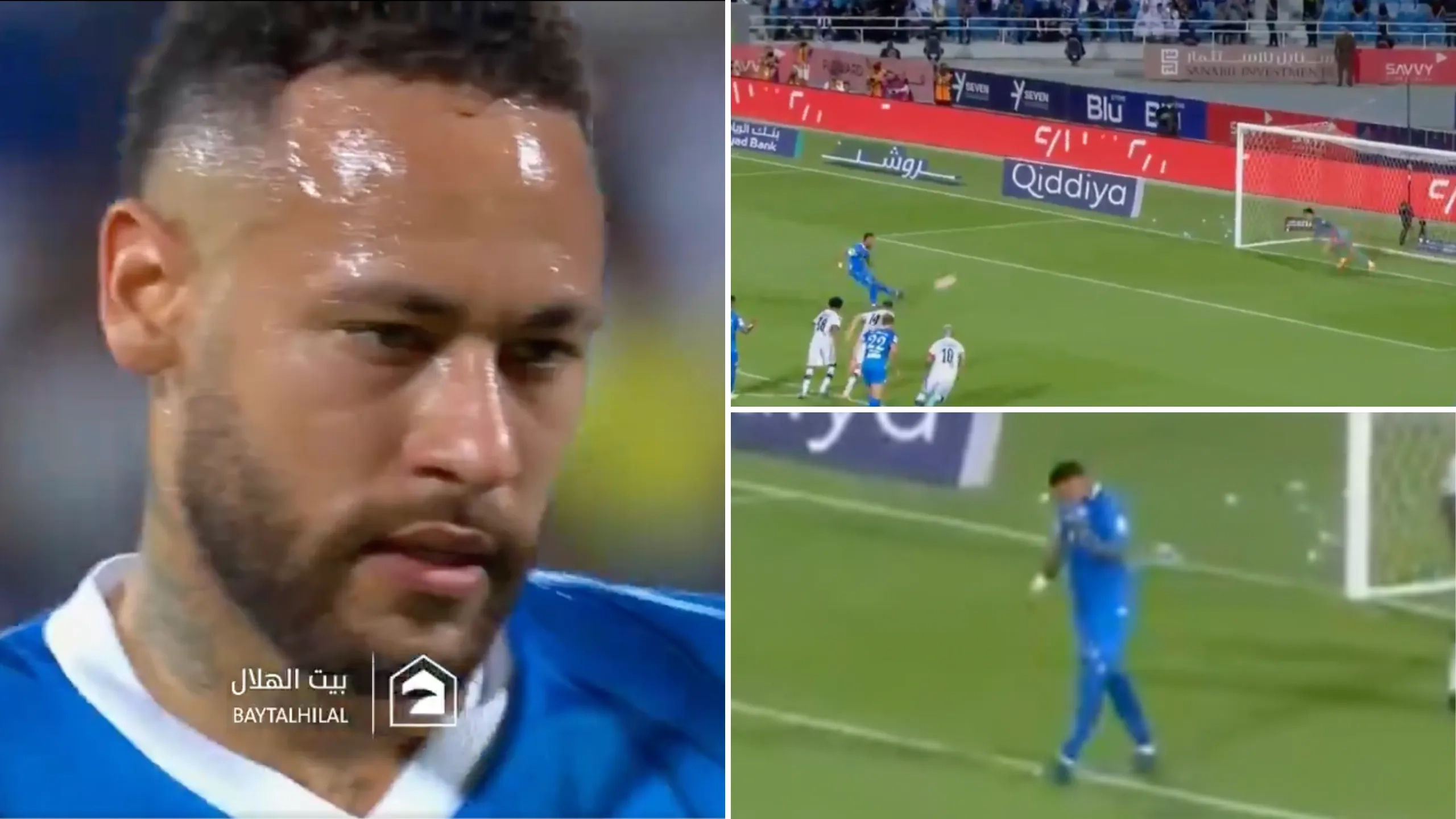Neymar misses penalty for Al Hilal with club legend Salem Al-Dawsari on the pitch