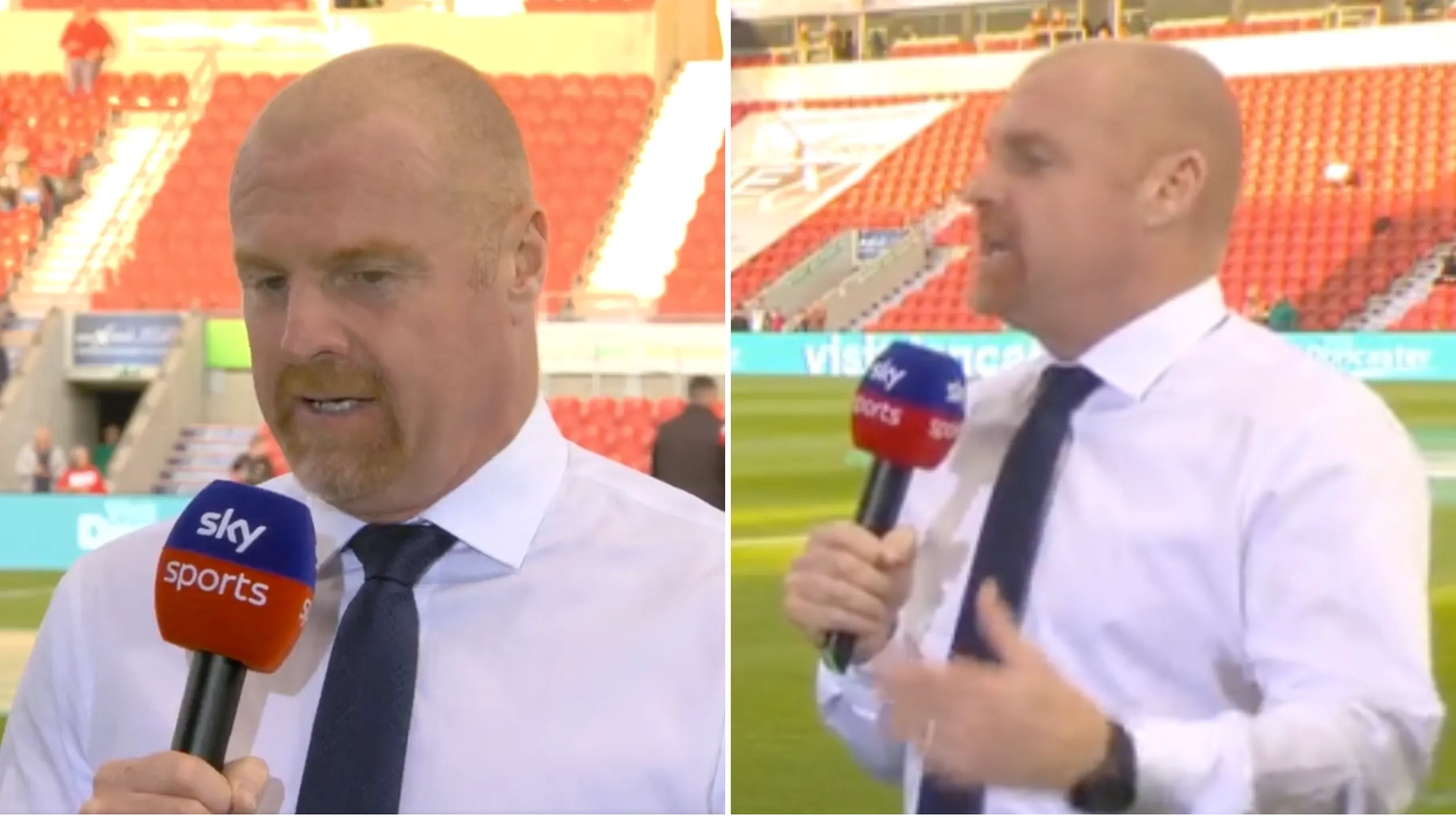 Everton manager Sean Dyche points out that graphic is 'wrong' ahead of Carabao Cup game