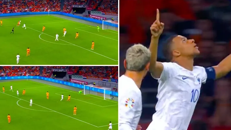 Kylian Mbappe scores outrageous long-range goal for France against Netherlands