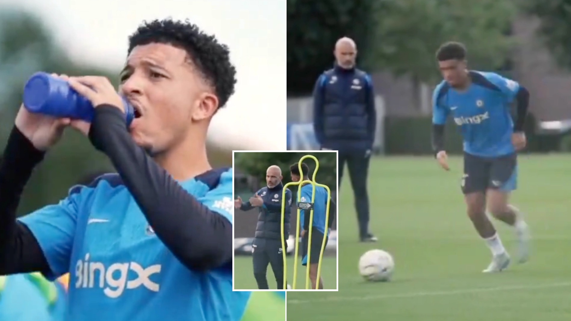 Footage of Jadon Sancho training for Chelsea emerges online and it's gone viral