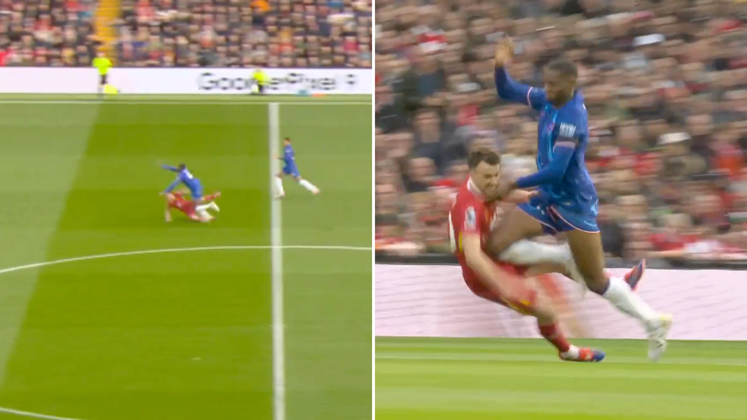 Arsenal fans are all making the same point just minutes into Liverpool vs Chelsea after controversial referee decision