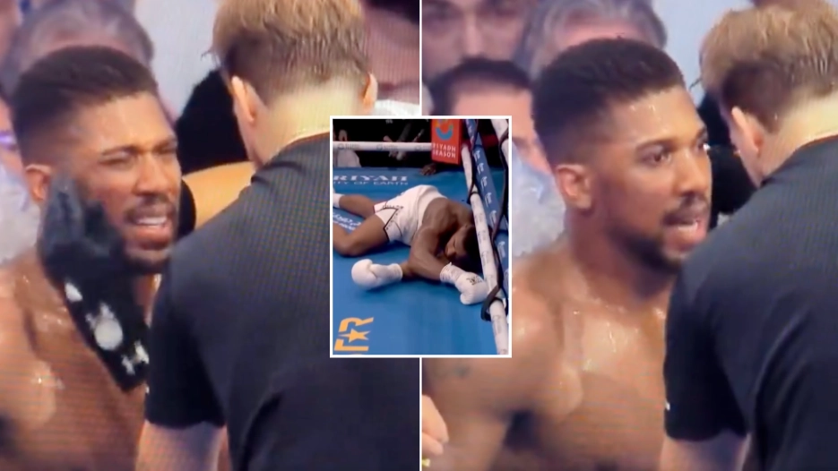 Fans spot what AJ said just moments before getting knocked out by Dubois 
