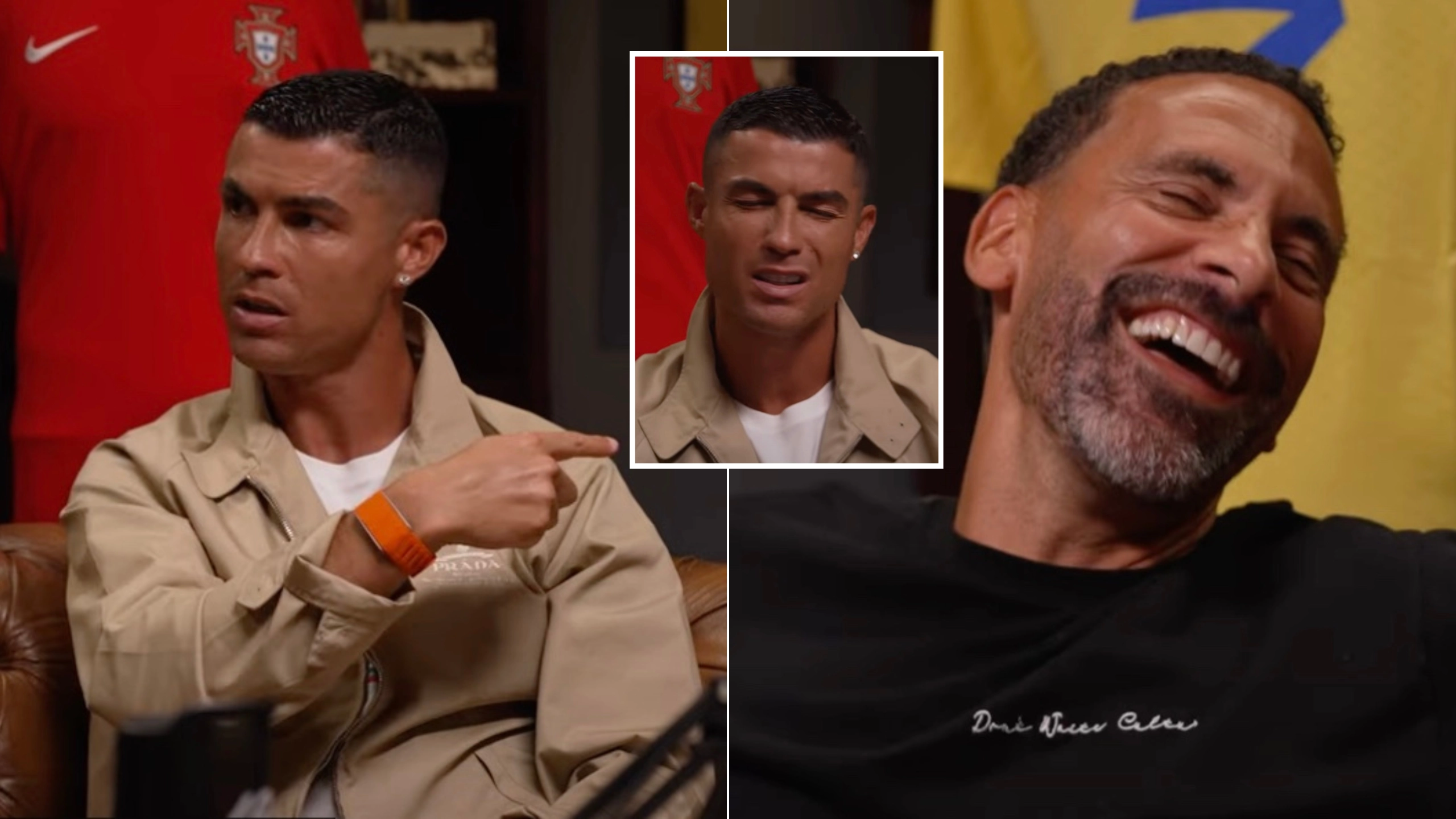 Cristiano Ronaldo and Rio Ferdinand joke about former Man Utd teammate who used to cry after being 'slapped'