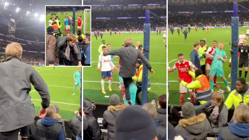 Fan footage shows perfect angle of the moment Aaron Ramsdale was attacked