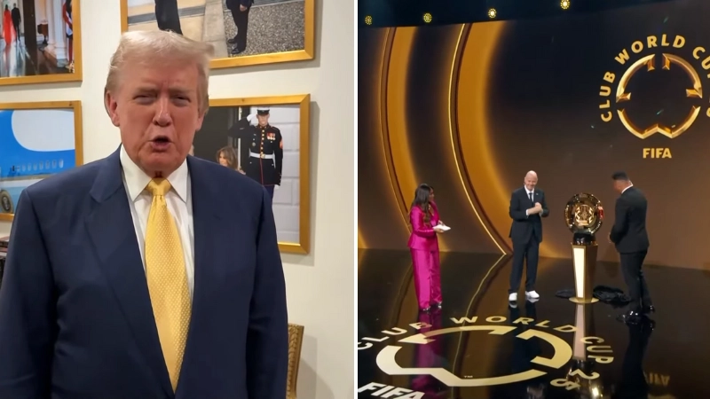 People left confused as Donald Trump addresses fans ahead of Club World Cup draw