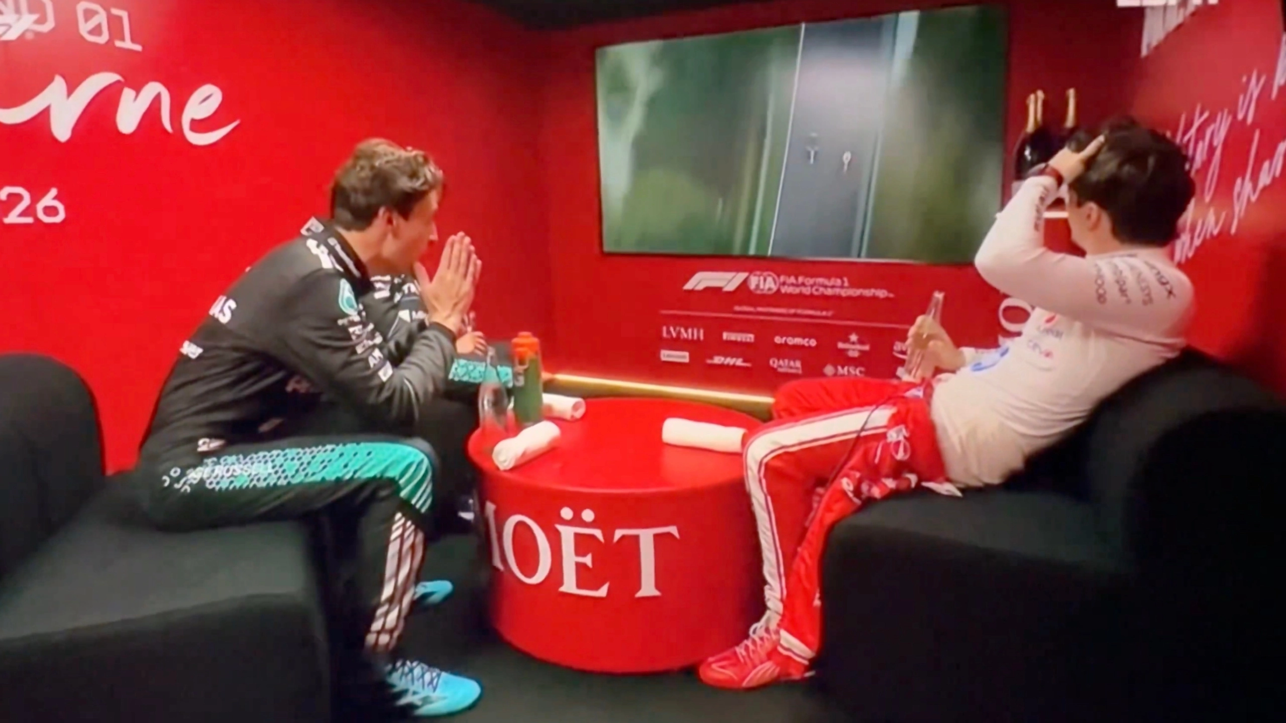 George Russell and Charles Leclerc react to scary unseen moment at Australian GP