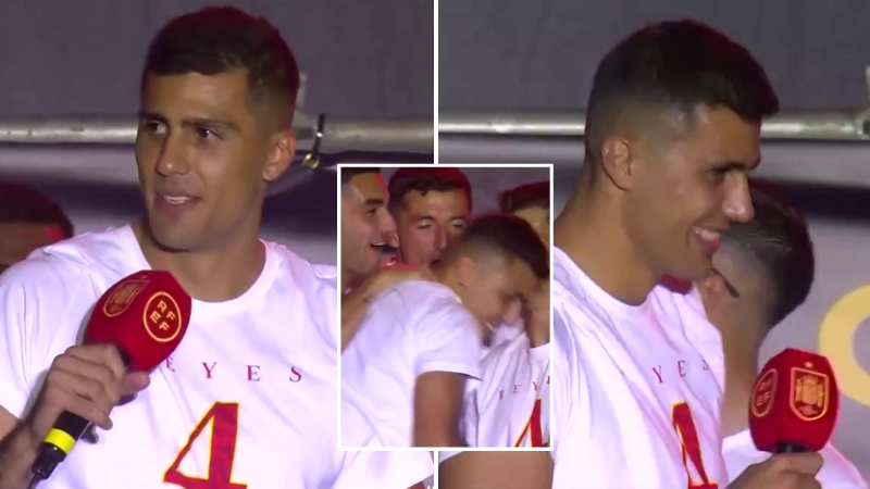 Fans say Rodri 'can't go back to England' after singing controversial chant during Spain's Euro 2024 celebrations