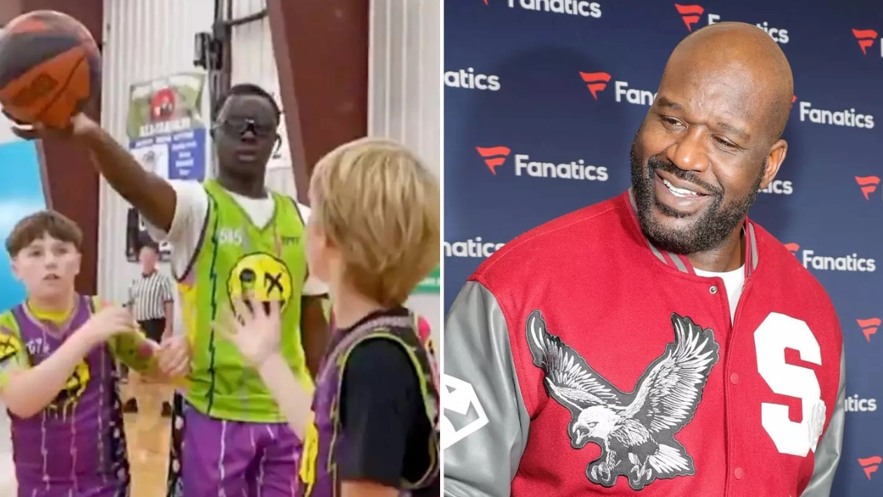 Footage of 10-year-old basketball player dubbed 'the new Shaq' goes viral with youngster already 6ft 5in tall