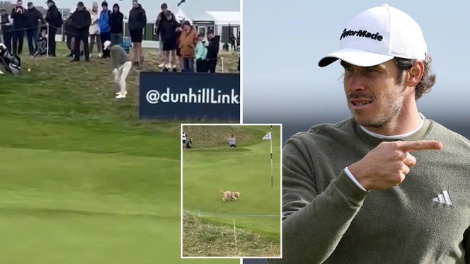 Gareth Bale forced to use little-known golf rule after hilarious footage shows dog interrupting his tournament