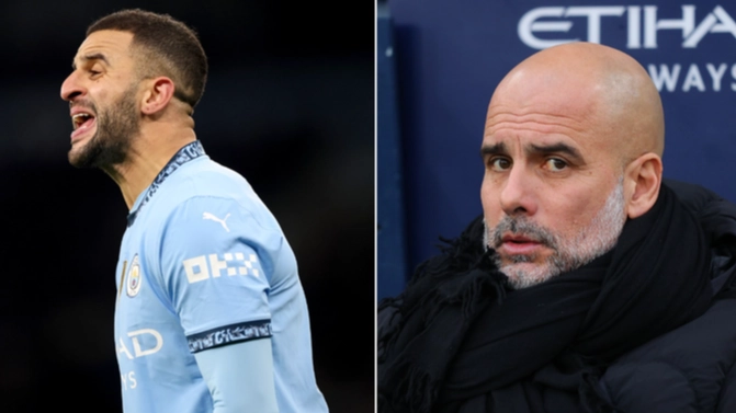 The real reason Kyle Walker is dropped from Man City squad revealed as Pep Guardiola makes brutal decision
