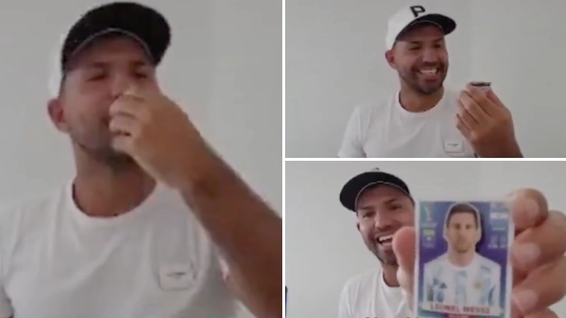 Sergio Aguero's reaction to getting Lionel Messi in World Cup sticker book is so wholesome
