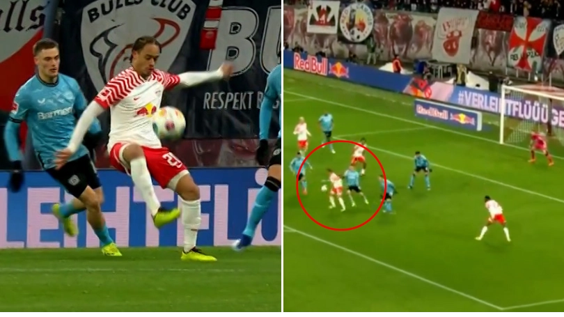 Xavi Simons opens scoring for RB Leipzig with a ridiculous goal, it's a thing of beauty