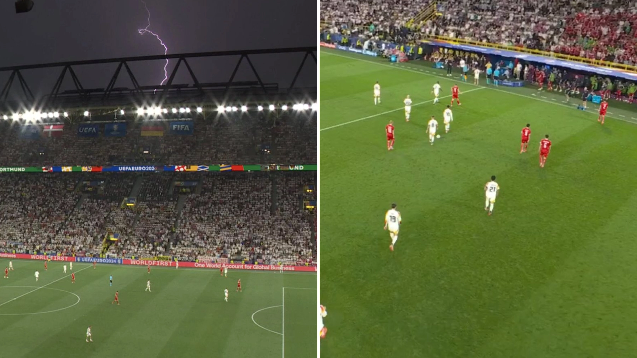 Germany and Denmark's last-16 tie at Euro 2024 suspended in unprecedented scenes 