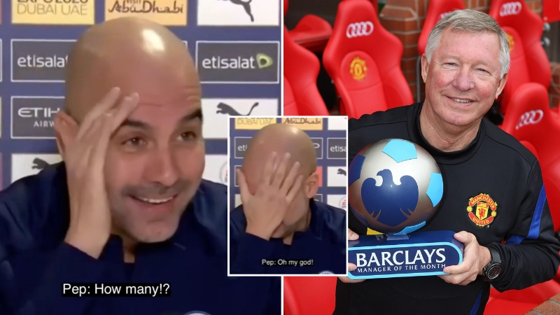 Pep Guardiola told how many Manager of the Month awards Sir Alex Ferguson won and he couldn't believe it