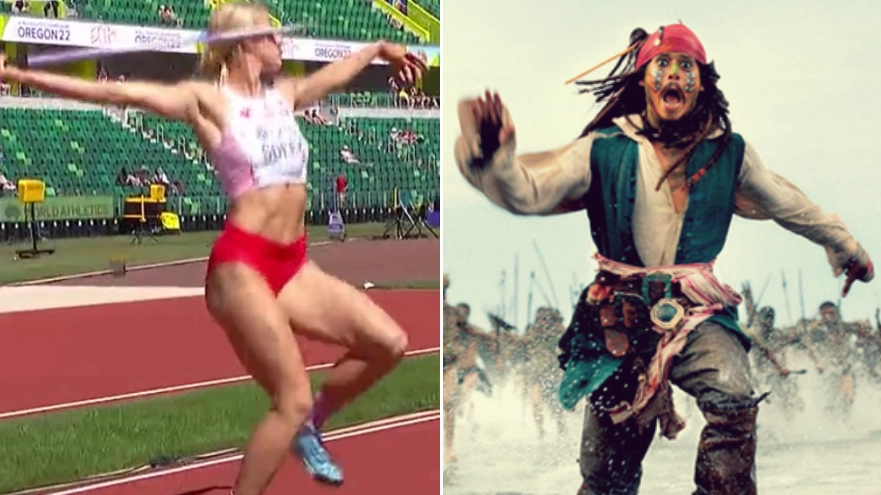 Viewers Compare Javelin Thrower's Unique Technique To Jack Sparrow's Iconic Run