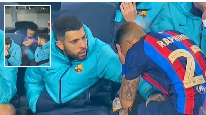 Barcelona star Raphinha suffers bizarre injury by kicking a FRIDGE after Manchester United thriller in Europa League