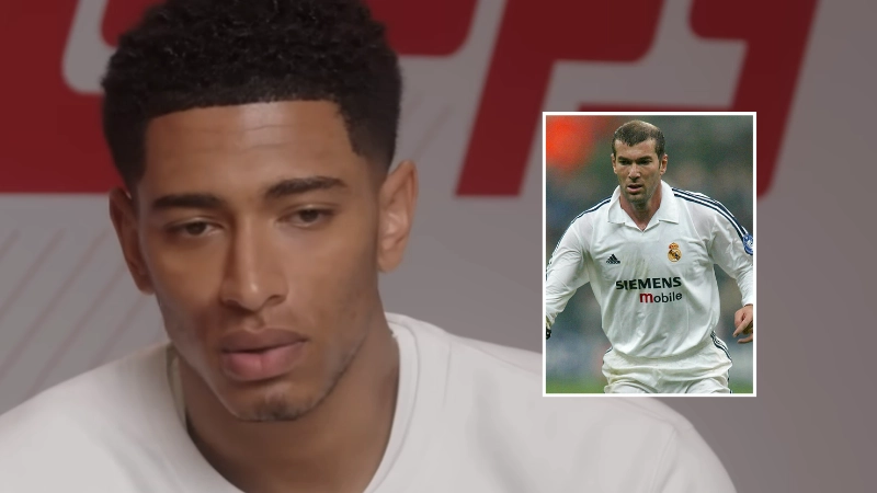 Jude Bellingham named shock Man Utd player in his 'dream' five-a-side team with Zinedine Zidane