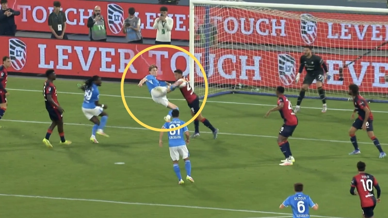 Scott McTominay scores stunning volley to put Napoli ahead in title decider and the scenes are insane