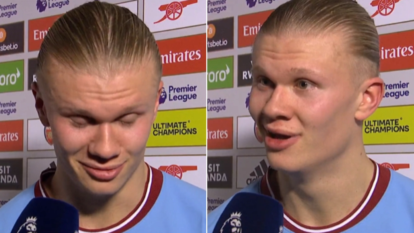 Erling Haaland gives brilliant post-match interview after Arsenal win, Man City fans want him to speak every week