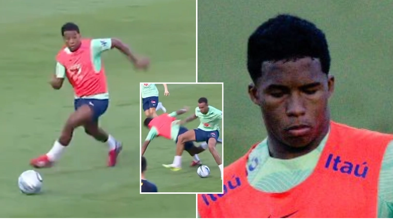 Gabriel Magalhaes gave Endrick the most brutal welcome during his first Brazil training session