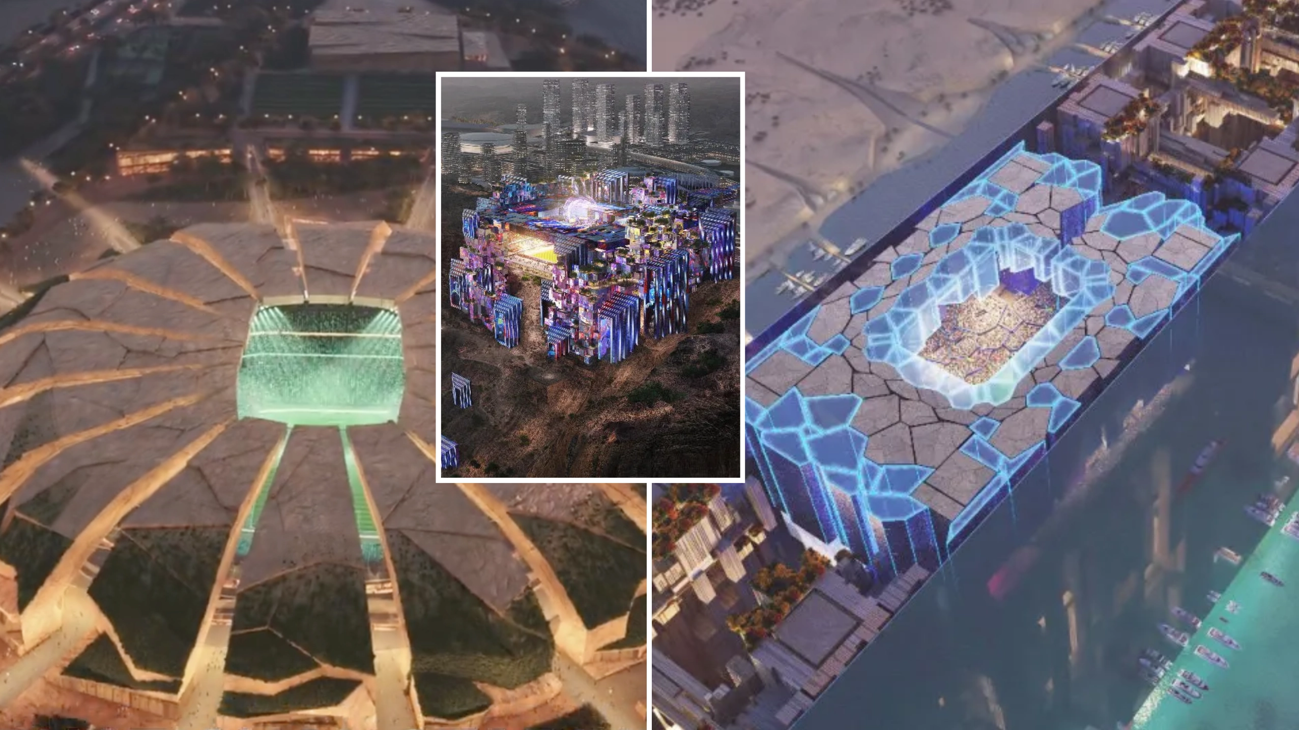 Plans unveiled for futuristic World Cup stadium to be built '350m above ground' in unbuilt city of Neom