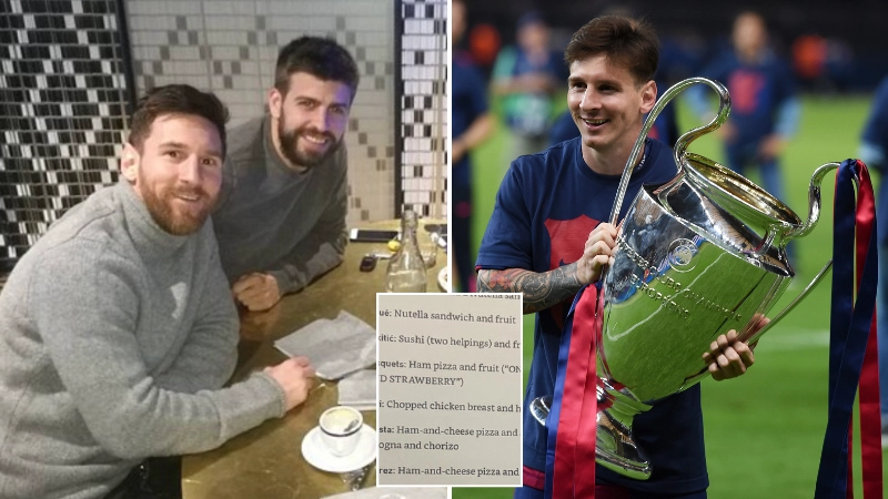 Lionel Messi had his post-match meal order 'leaked in document online during Barcelona's 2014/15 season