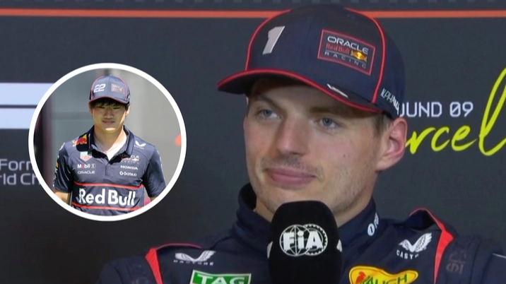 Max Verstappen gives cryptic answer when asked about Yuki Tsunoda's disastrous Spanish GP qualifying