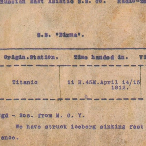 Final message sent from the Titanic reveals crew's frantic warning as ship sank