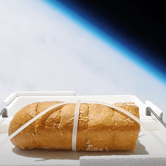 Man sent garlic bread strapped to a GoPro all the way to the edge of space and ate it upon return