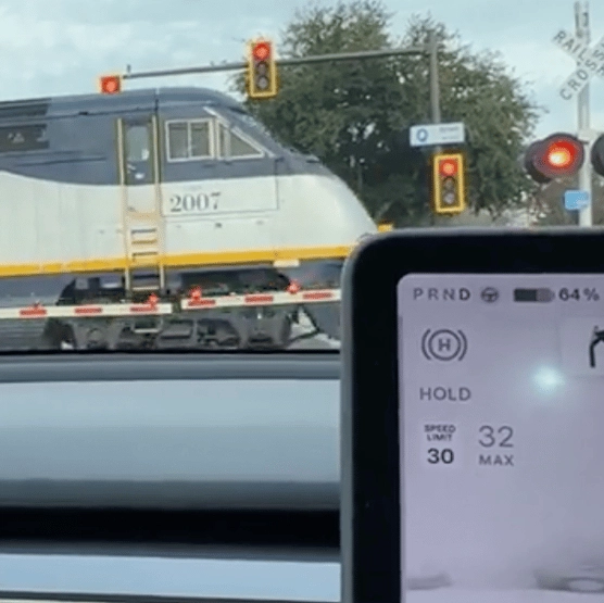 Tesla driver shocked to discover 'hilarious' way his vehicle visualises trains
