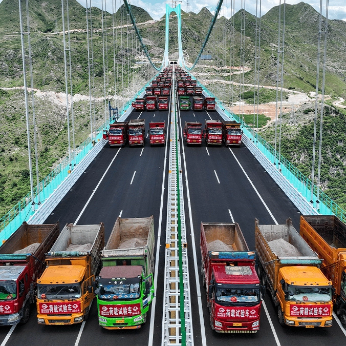 Insane way tallest bridge on Earth tests to see if it's ready for public traffic as Huajiang Grand Canyon prepares to open