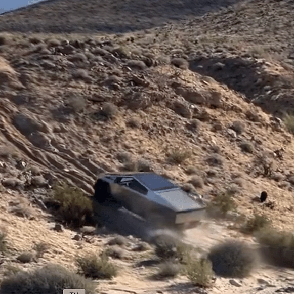 Footage of Cybertruck launching up steep hill has left people seriously impressed