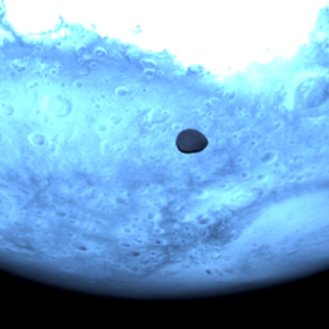 Rare image of mysterious Mars moon captured by probe during its 110,000,000-mile journey to asteroid