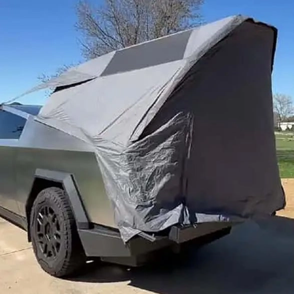 Owner of Cybertruck's new Basecamp tent shows the reality of $3,000 accessory