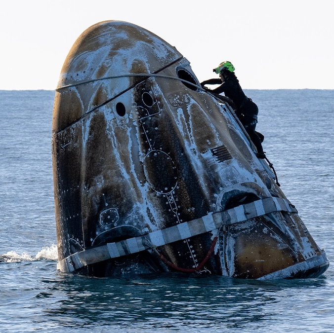 Wild moment SpaceX landing was 'hijacked' by unexpected guests