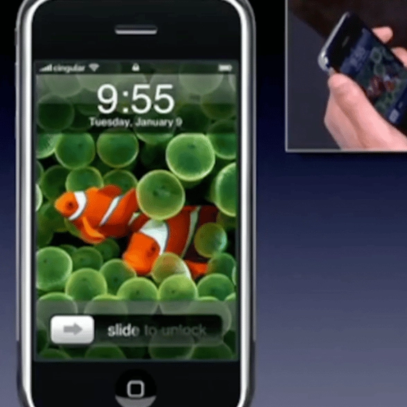 The moment Steve Jobs showed swiping to unlock an iPhone for the first time is absolutely iconic