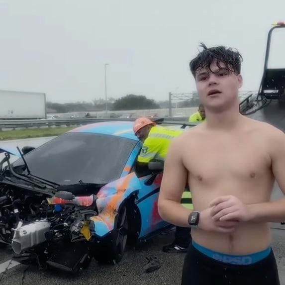 YouTuber who crashed $200,000 car while streaming asked insane question from the hospital room