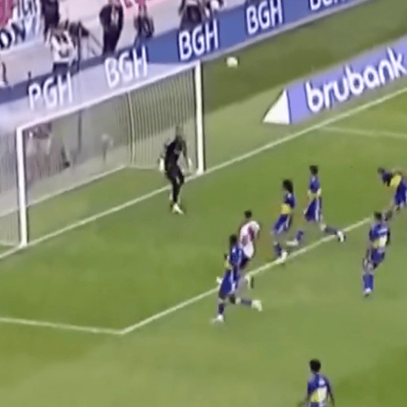 Fans left baffled by optical illusion save during football match