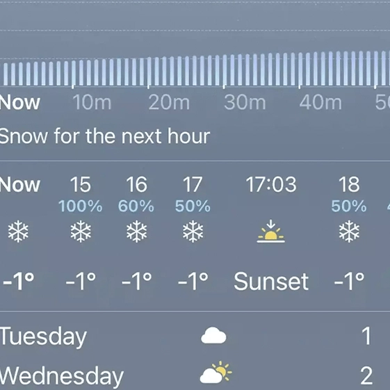 iPhone users shocked after just discovering what snow percentage on weather app really means