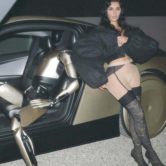 Kim Kardashian called out for 'weird behavior' after posting bizarre photos with Tesla robot