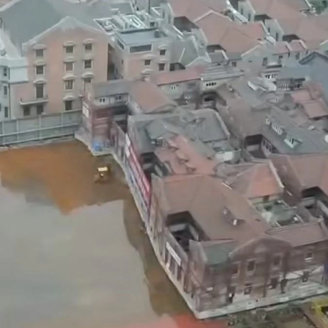 People in awe after robots move entire 7,500 ton apartment in China in one swift movement
