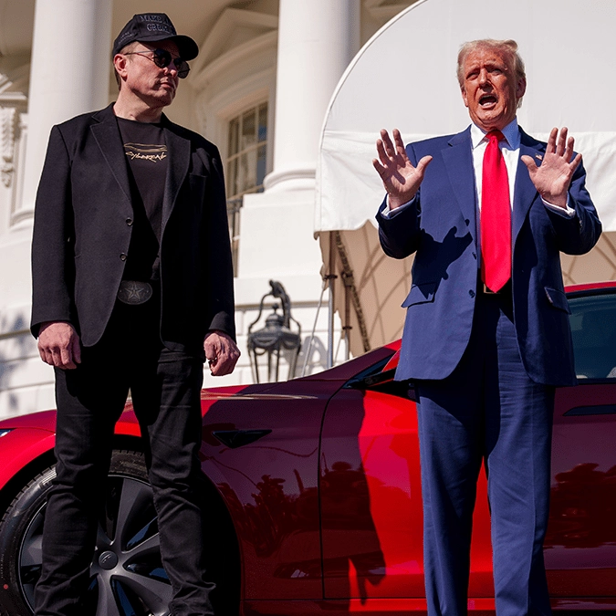 Donald Trump says people who 'mess with' Tesla will be put 'through hell' as he turns White House into Tesla showroom