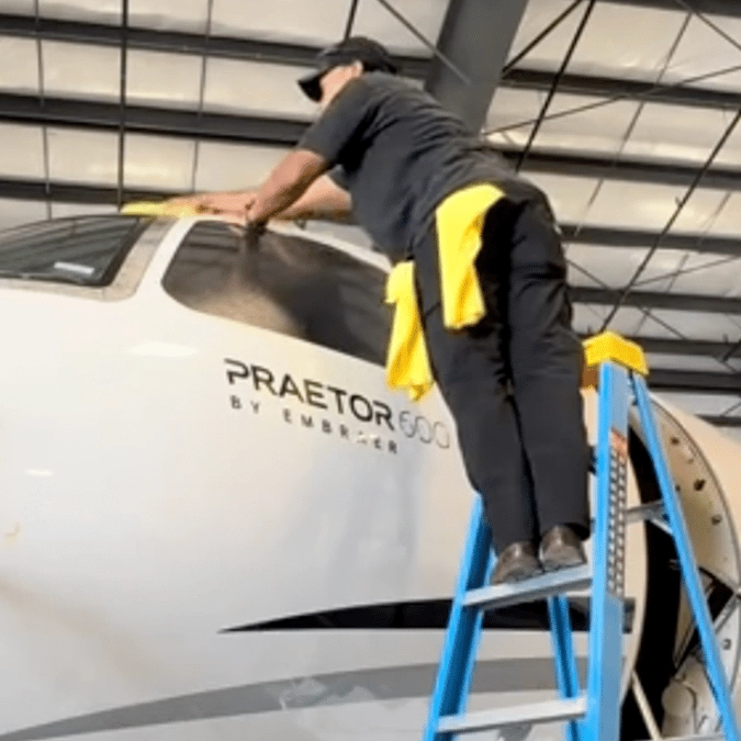 Man shares how he makes stunning $16,000 pay check in one day cleaning $25,000,000 private jet