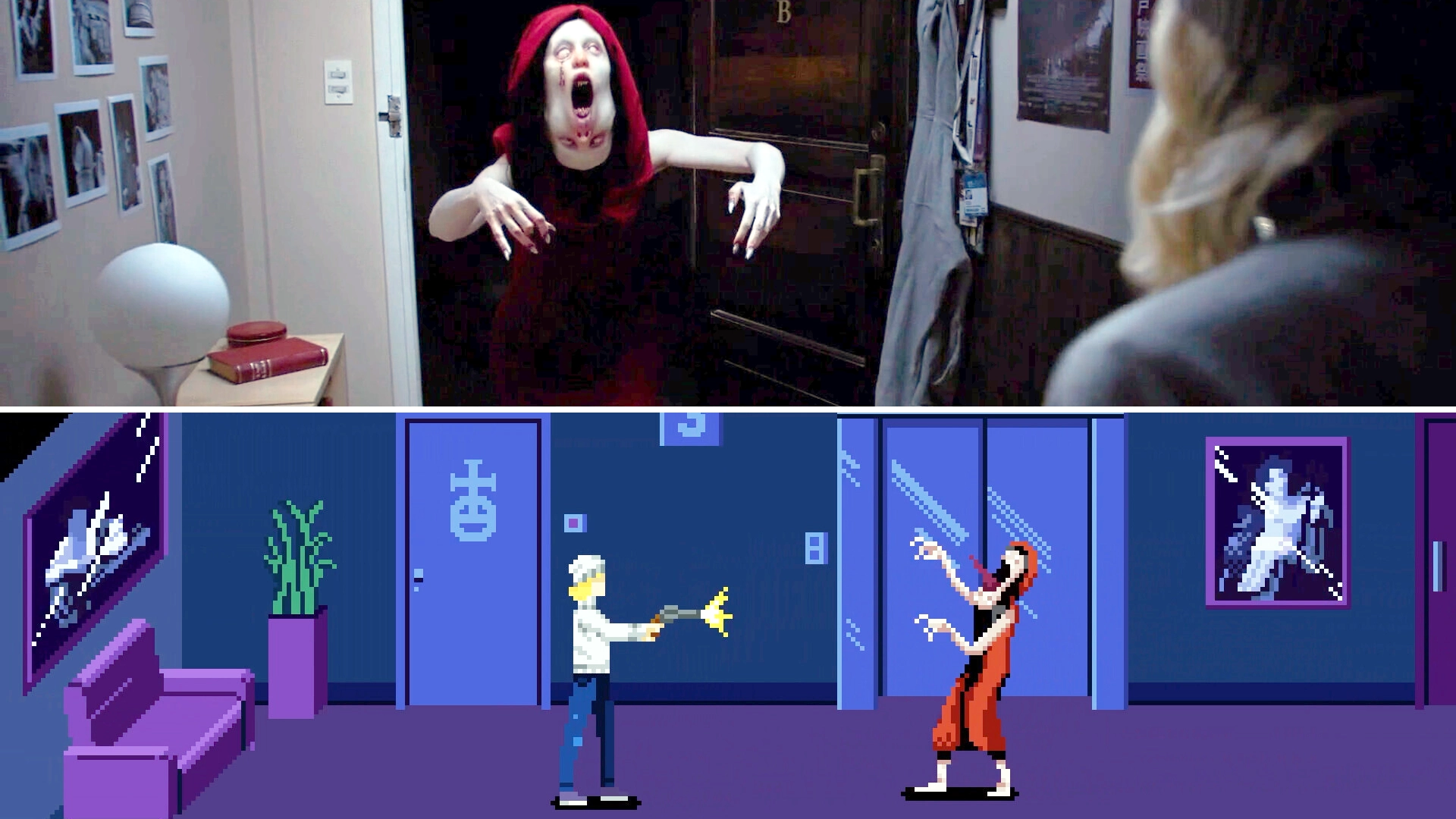 Steam lands standout free taster for upcoming horror game that blends cozy pixel-art with terrifying live-action