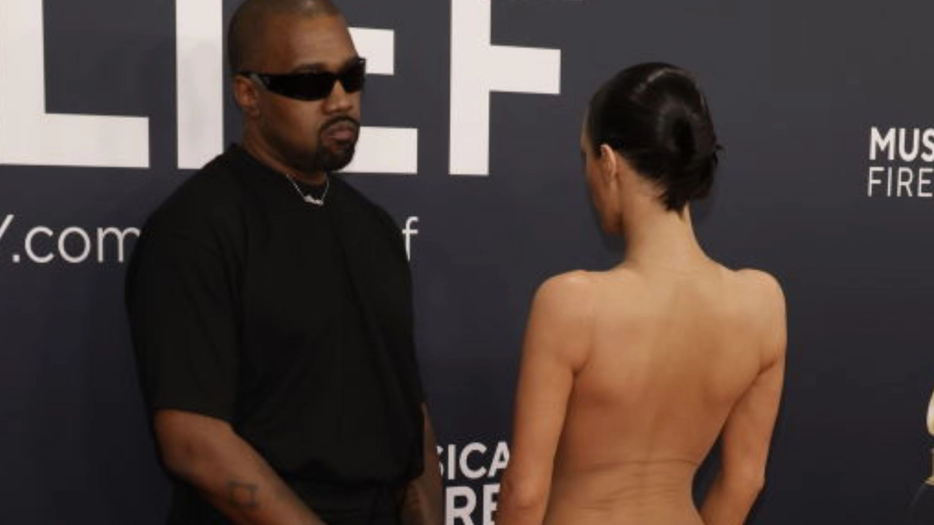 K*nye W*st Is At The Grammys With A Naked Bianca Censori