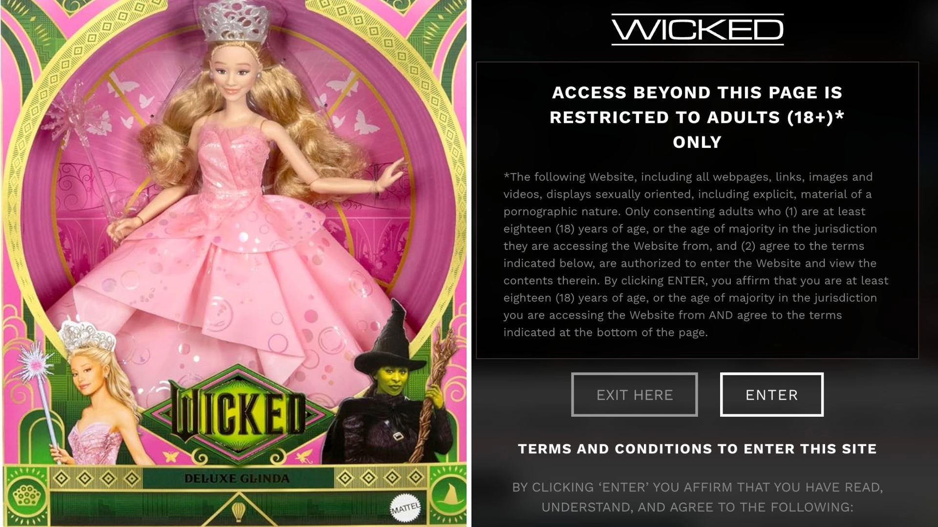 Sorry, Kids! Packaging For Official ‘Wicked’ Dolls Link To A Porn Site