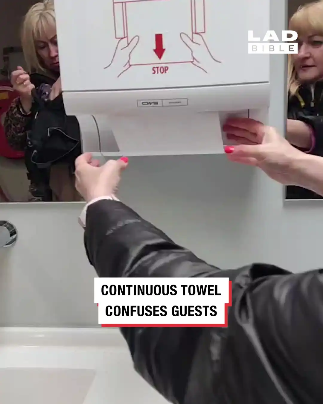 Continuous towel confuses guests