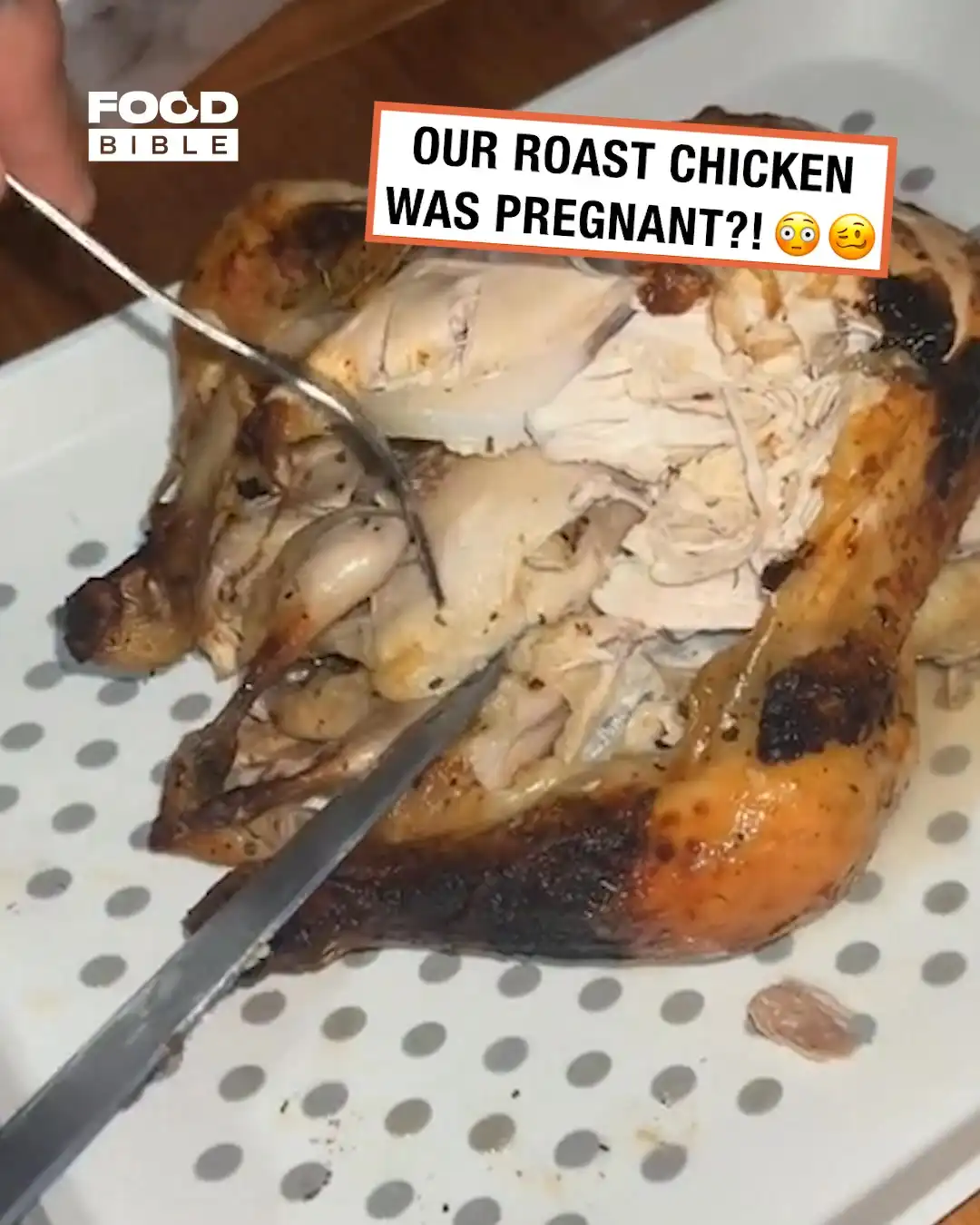 Our roast chicken was pregnant 😳😲