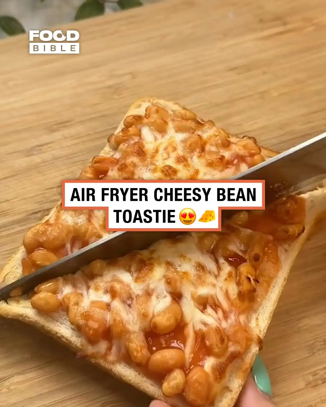 Cheesy bean toastie in the air fryer 😍🧀