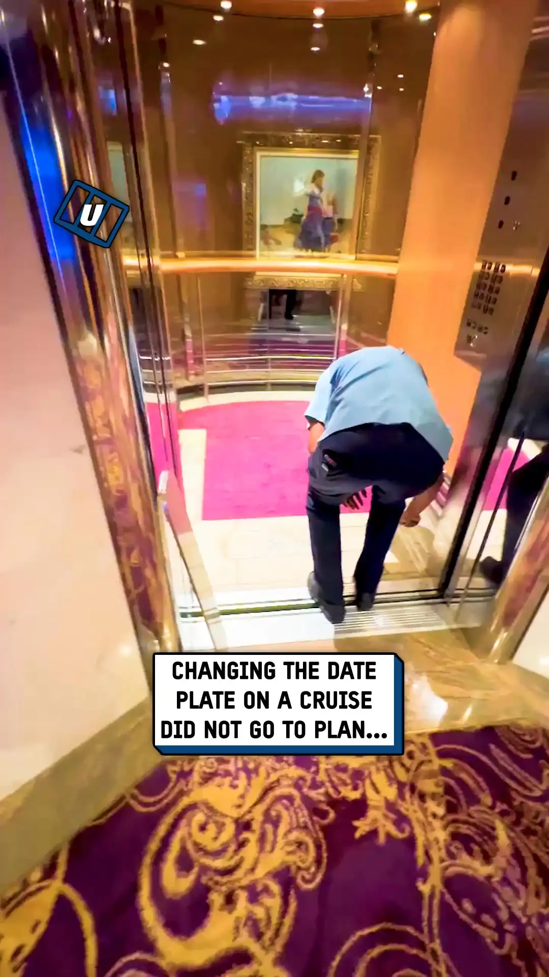 Changing the date plate on a cruise ship elevator ππ€£